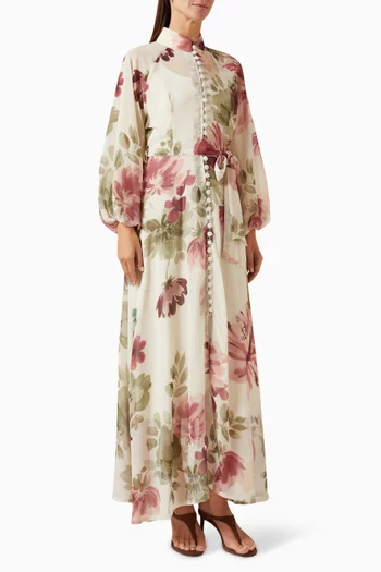 Floral-print Belted Dress