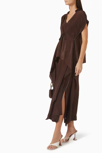 Tie-front Dress in Crepe