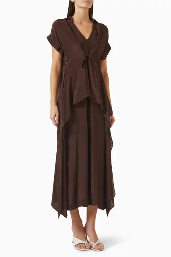 Tie-front Dress in Crepe