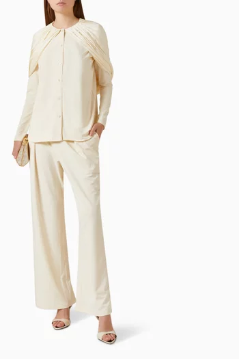 Gathered Top & Pants Set in Satin