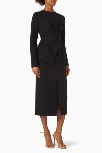 Tuxedo-style Midi Dress
