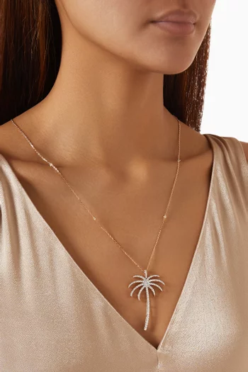 Al Nakhla Palm Tree Necklace in 18kt Rose Gold