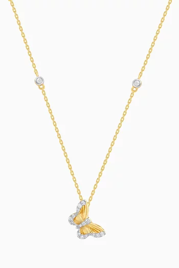 Farfalla Butterfly Diamond Necklace in 18kt Gold