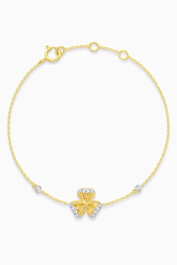 Farfalla Clover Diamond Bracelet in 18kt Gold