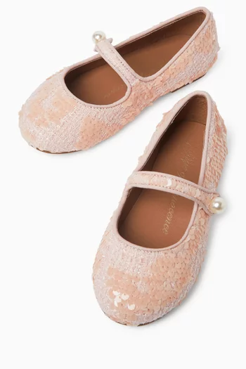 حذاء باليرينا إلين مطرز بالترتر قماش تويد