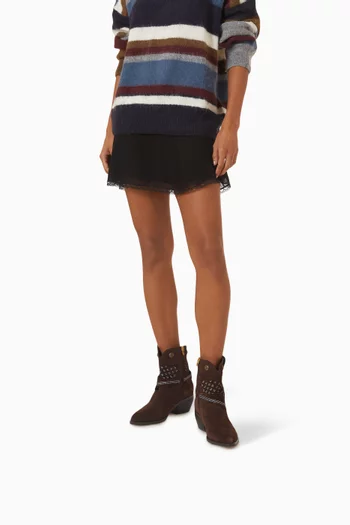Mekala Embroidered Boots in Suede