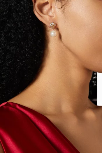 Venus Pearl Drop Earrings in 14kt Gold