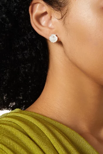 Mother-of-Pearl Venus Shell Earrings in 14kt Gold