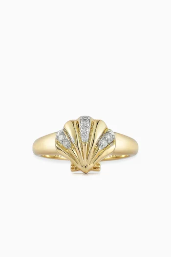 Petite Venus Signet Ring in 14kt Gold