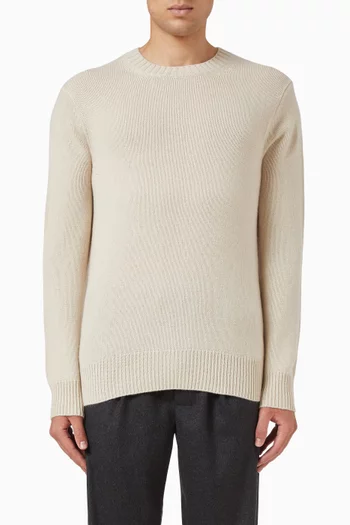 Chunky Crewneck Sweater in Cashmere