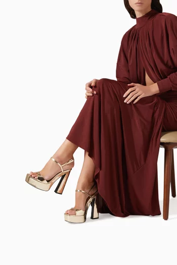 Arlene Platform 148 Sandals in Metallic Leather