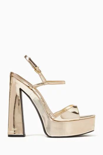 Arlene Platform 148 Sandals in Metallic Leather
