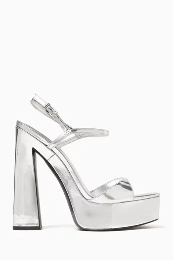 Arlene Platform 148 Sandals in Metallic Leather