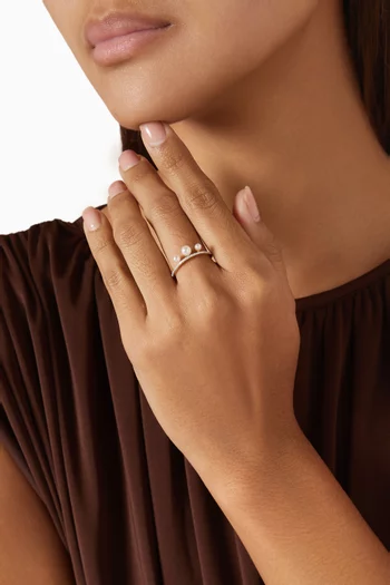 Danah Diamond & Pearl Ring in 18kt Gold