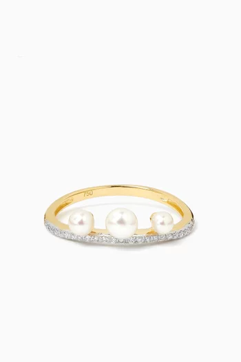 Danah Diamond & Pearl Ring in 18kt Gold