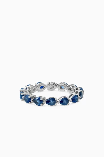 Odd One Out Sapphire & Diamond Ring in 18kt White Gold
