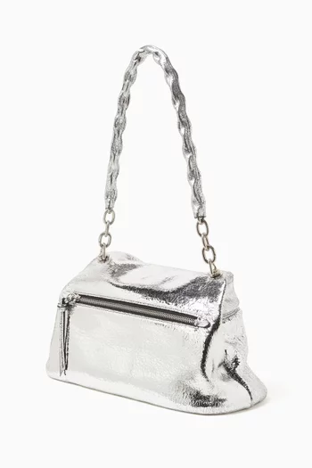 Shoulder Bag in Metallic Leather