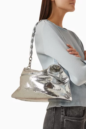Shoulder Bag in Metallic Leather