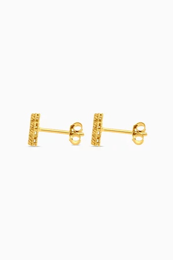 Vivante Flower Malachite Earrings in 18kt Gold