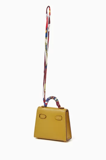 Mini Kelly Twilly Bag Charm in Tadelakt Leather