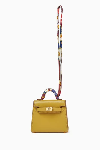 Mini Kelly Twilly Bag Charm in Tadelakt Leather