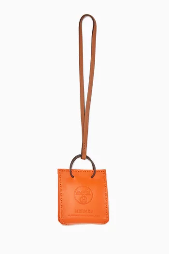 Shopping Bag Charm in Leather