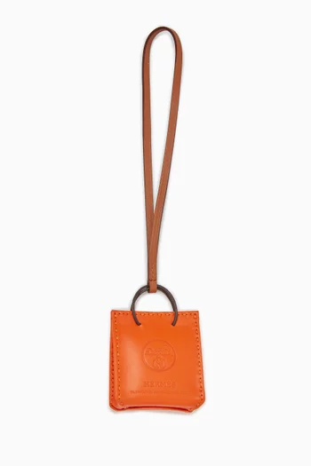 Shopping Bag Charm in Leather