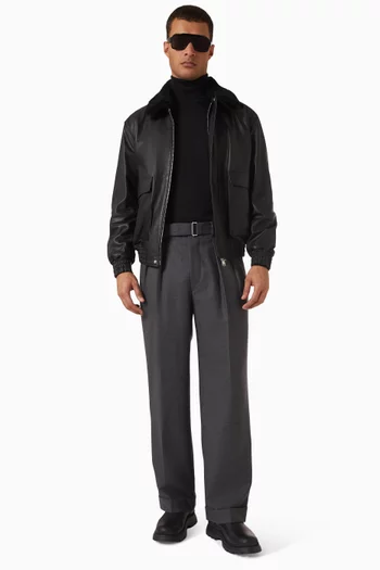 Bari Bomber Jacket in Leather