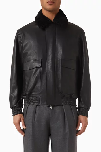 Bari Bomber Jacket in Leather
