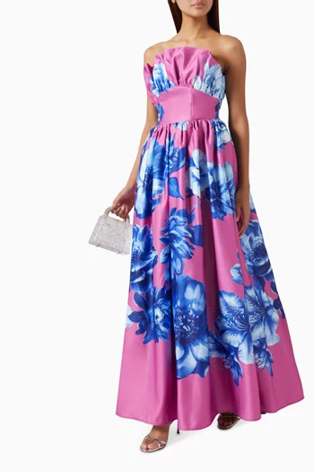 Sybella Ruffle Dress in Satin Duchess