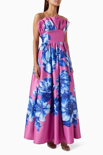 Sybella Ruffle Dress in Satin Duchess