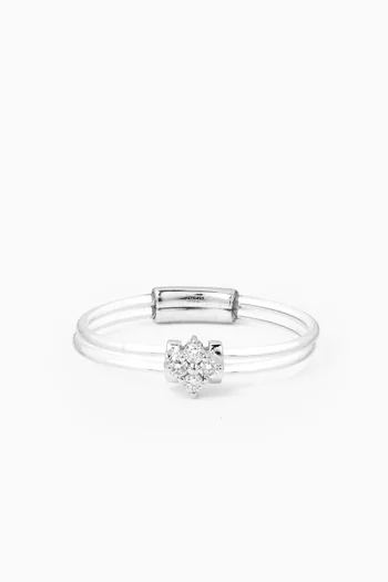 Float Diamond Ring in 18kt White Gold