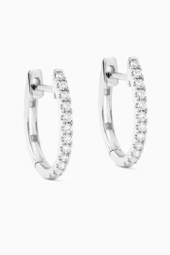 Diamond Hoop Earrings in 18kt White Gold