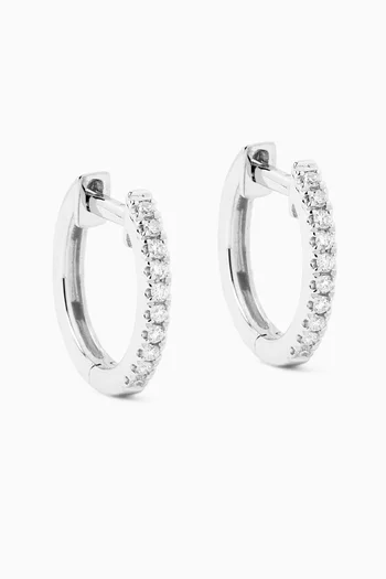 Diamond Hoop Earrings in 18kt White Gold
