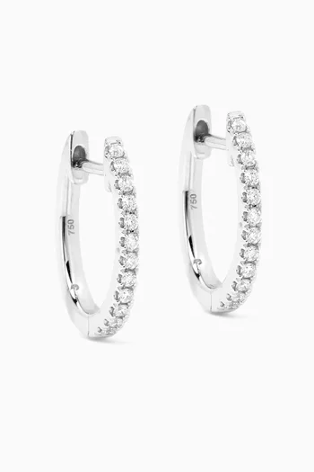 Diamond Hoop Earrings in 18kt White Gold