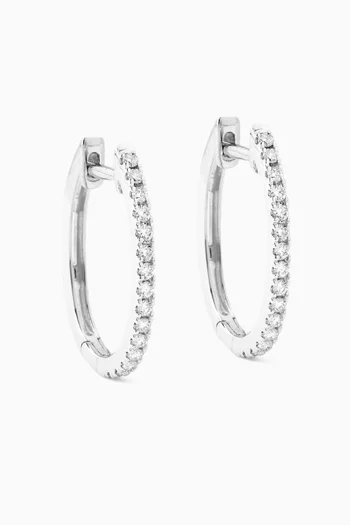 Diamond Hoop Earrings in 18kt White Gold