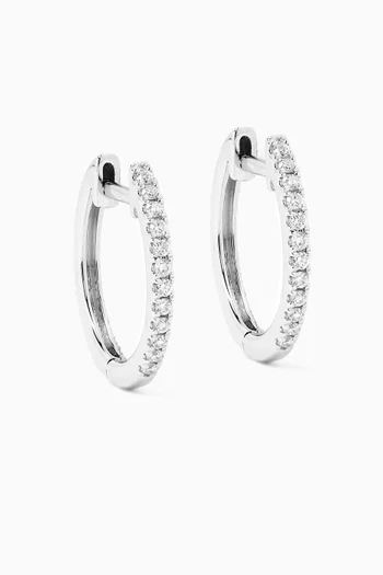 Diamond Hoop Earrings in 18kt White Gold