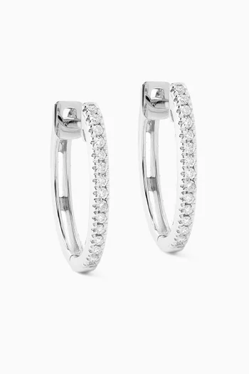 Diamond Hoop Earrings in 18kt White Gold