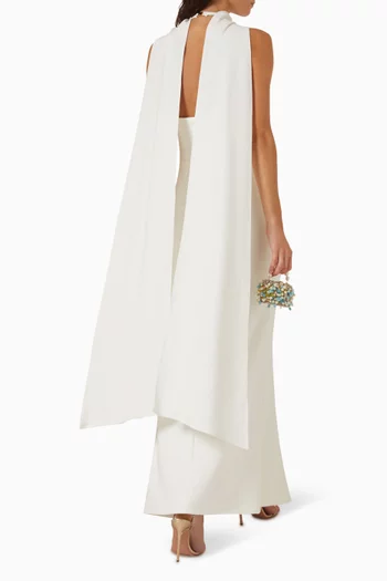 Solae Scarf-neck Dress in Crepe