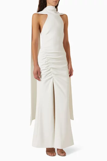 Solae Scarf-neck Dress in Crepe