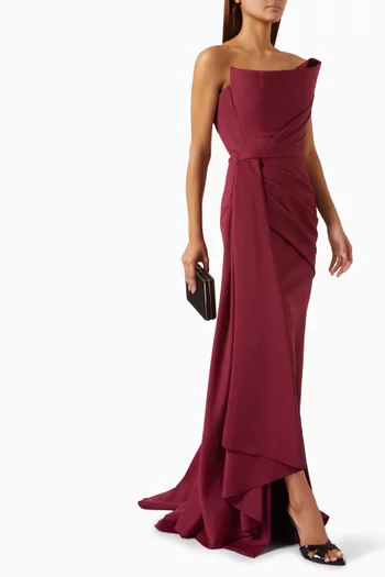 Side-slit Gown in Crepe
