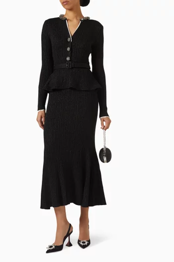 Lurex Rib-knit Midi Dress