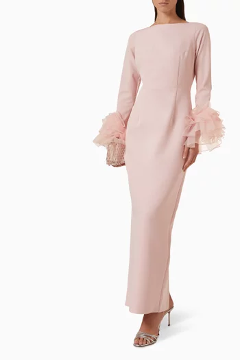 Ruffle-cuff Dress