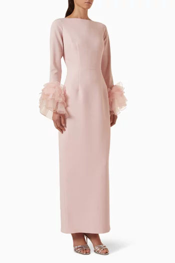 Ruffle-cuff Dress