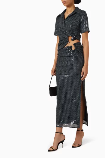 Opaline Sequin-embellished Polo