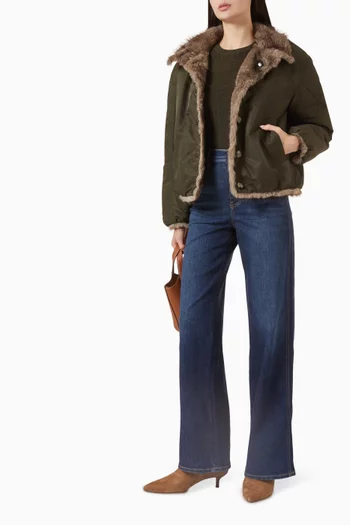 Varell Reversible Jacket in Nylon & Faux Fur