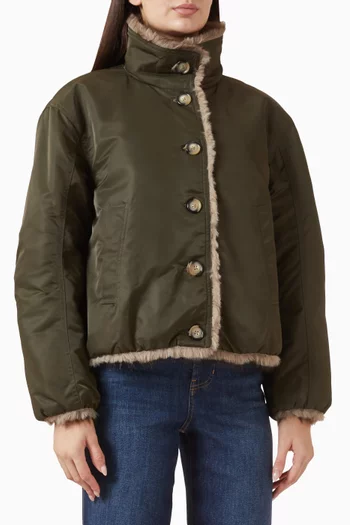 Varell Reversible Jacket in Nylon & Faux Fur