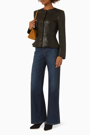 Quinn Peplum Jacket in Lambskin