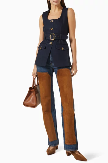 Dylan Suede-panel Jeans in Denim
