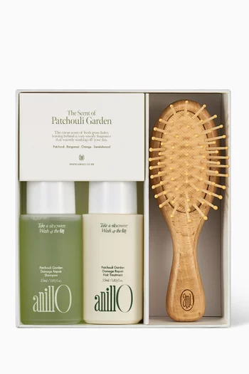 Patchouli Garden Damage Repair Hair & Brush Set